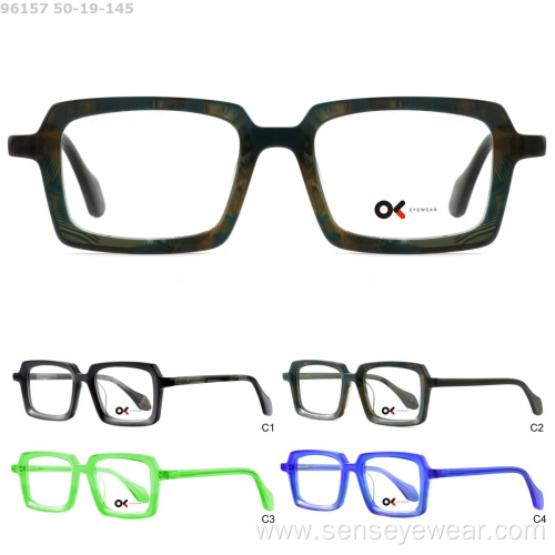 Unisex Vintage Bevel Acetate Optical Eyewear Frame Glasses